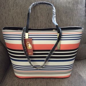Large Striped Tote Bag NWT